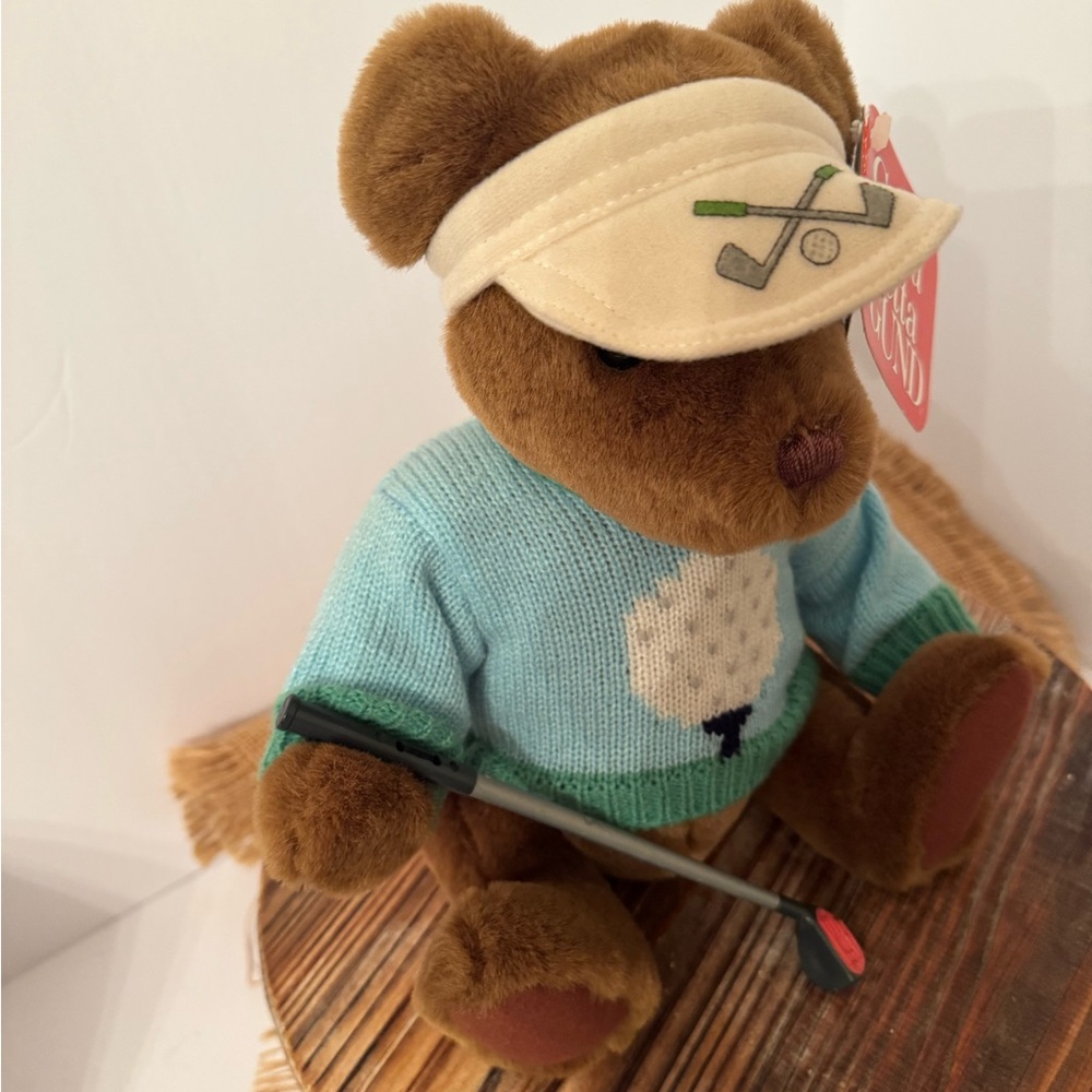 GUND plush Teddy Bear Golfer NWT new complete golf club golfing teddy - Picture 3 of 14